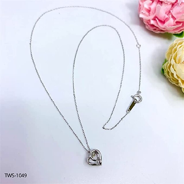 K18 WG Swirl Heart Swing Diamond  ネックレス