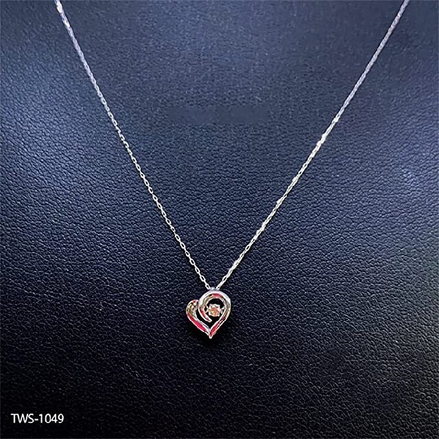 K18 WG Swirl Heart Swing Diamond  ネックレス