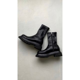 キャナルジーン(CANAL JEAN)のキャナルジーンエコレザーミドルブーツ24.5cm(ブーツ)