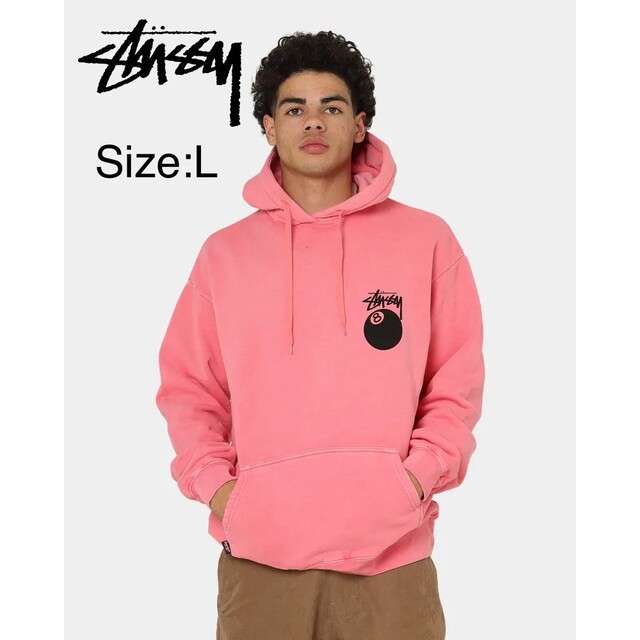 [海外限定] Stussy 8ボール フォントロゴパーカー ピンク 1