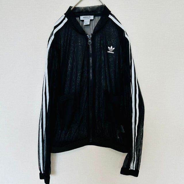 adidas(アディダス)の【極美品】 アディダスオリジナルス　シースルー メッシュ　トラックトップ　黒　L レディースのトップス(その他)の商品写真