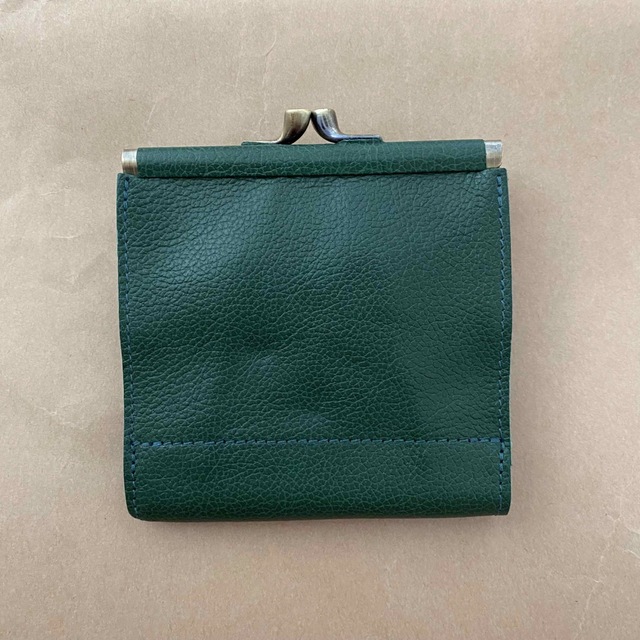 折り財布　ミニ財布　三つ折り財布　がま口　緑色　ヴィルデ　グリーン