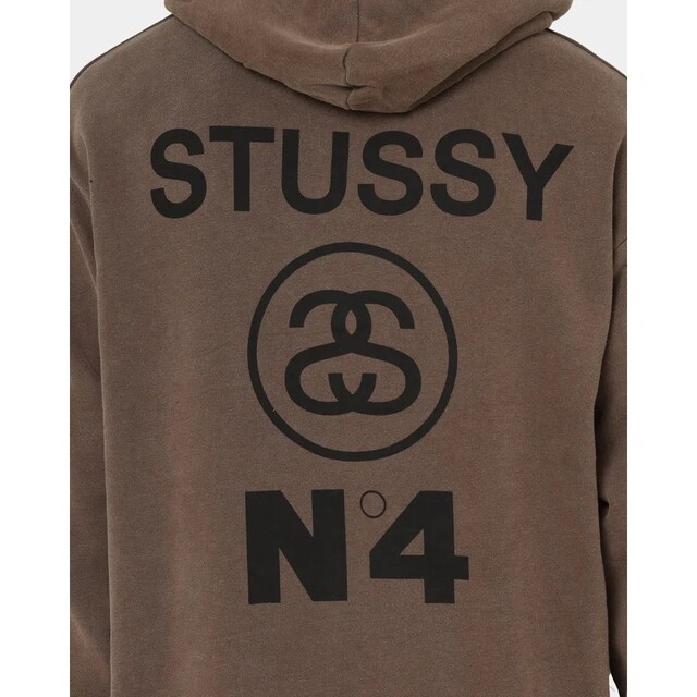 海外限定] Stussy N4 フォントロゴパーカーブラウン - パーカー