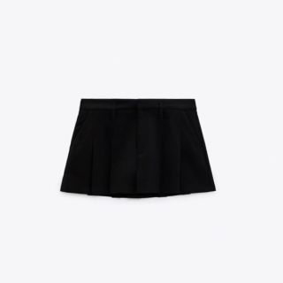 ZARA ブラック　ミニスカート プリーツ スカート　黒　ザラ　XSサイズ