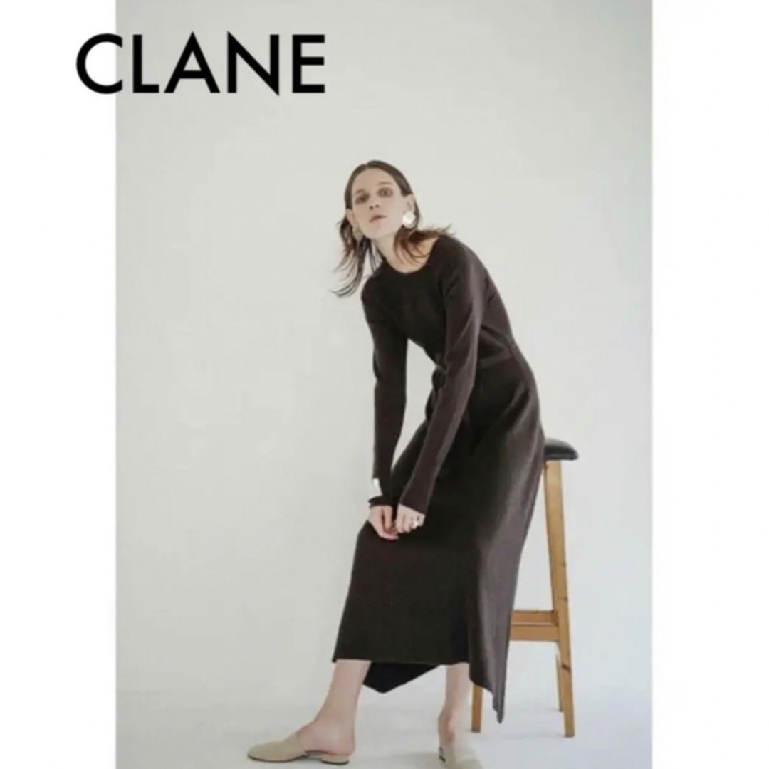 CLANE(クラネ)のCLANE / VINTAGE RIB KNIT ONE PIECE ブラウン レディースのワンピース(ロングワンピース/マキシワンピース)の商品写真