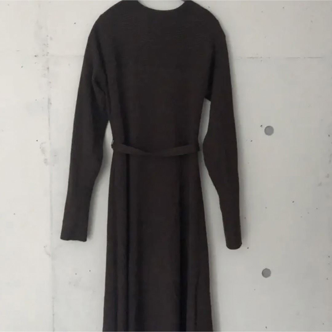 CLANE(クラネ)のCLANE / VINTAGE RIB KNIT ONE PIECE ブラウン レディースのワンピース(ロングワンピース/マキシワンピース)の商品写真