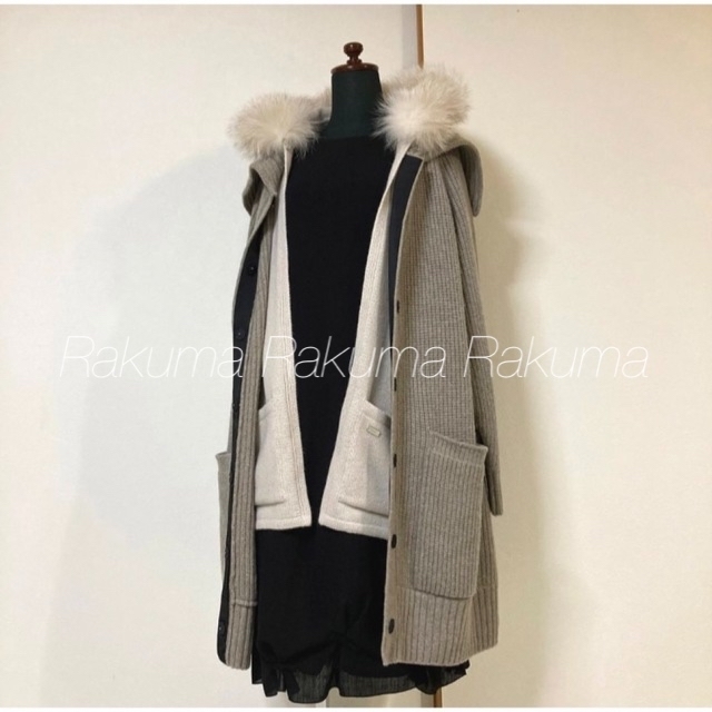 極美品 ¥121,000 FOXEY カシミヤニットコート sizeF