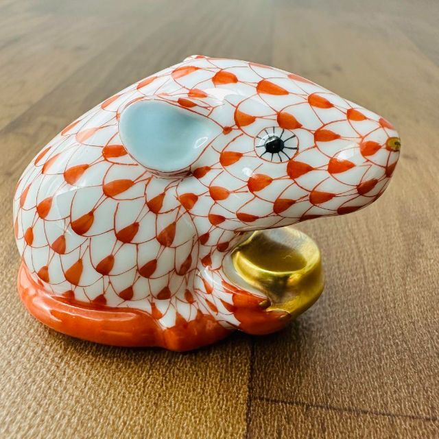 希少】ヘレンド 干支シリーズ 『2008 子』ねずみ フィギュリン 美品 赤