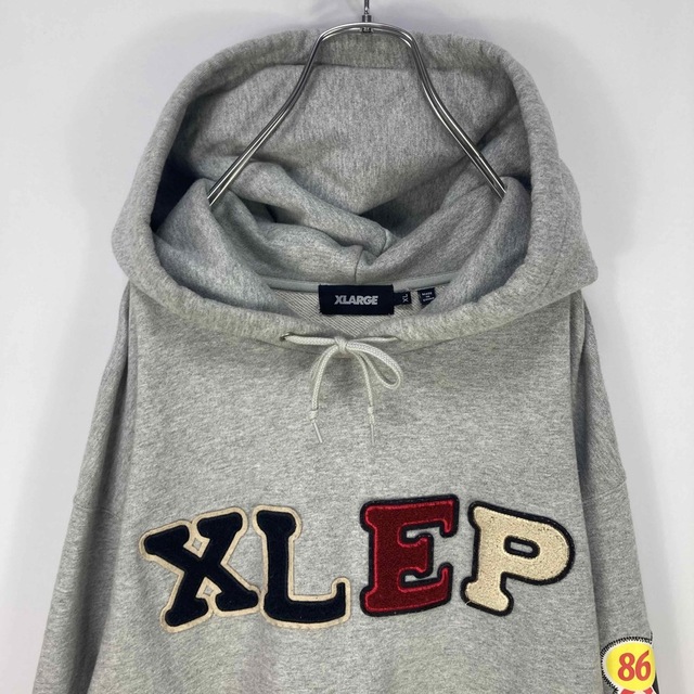 XLARGE☆エクストララージ ビッグロゴ パーカー パイル グレー L