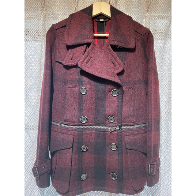 美品 レッドチェックBurberry Brit 正規店 トレンチ ピーコート-