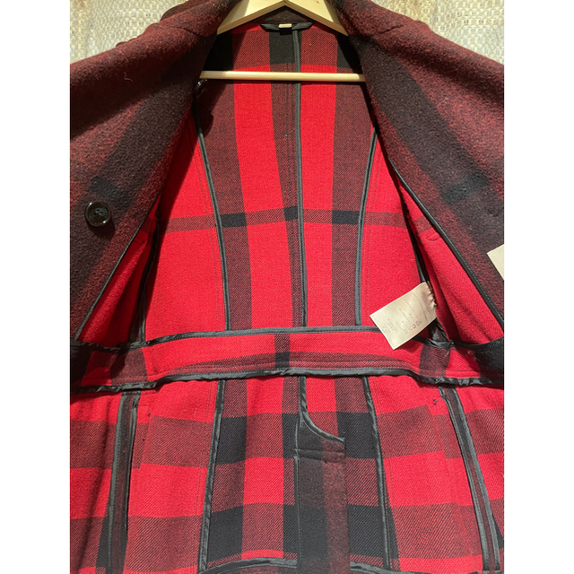 美品 レッドチェックBurberry Brit 正規店 トレンチ ピーコート-
