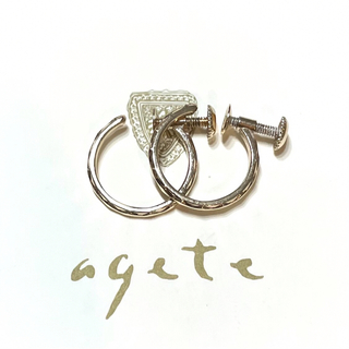 agete - 【agete】アガット K10 フープ イヤリング 
