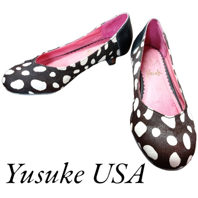 YOSUKE(ヨースケ)のヨースケUSA　ハラコ　パンプス　ダークブラウン　23.5 レディースの靴/シューズ(ハイヒール/パンプス)の商品写真