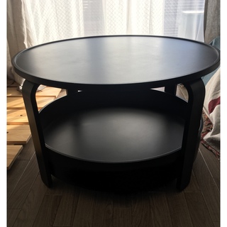 イケア(IKEA)のIKEAローテーブル ブラック(コーヒーテーブル/サイドテーブル)