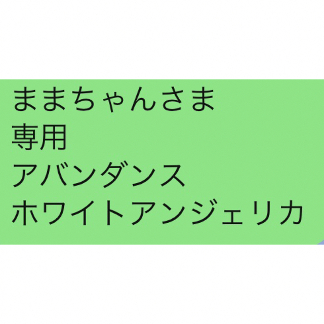 ままちゃんさま 専用 アバンダンス ホワイトアンジェリカ 限定版 6656