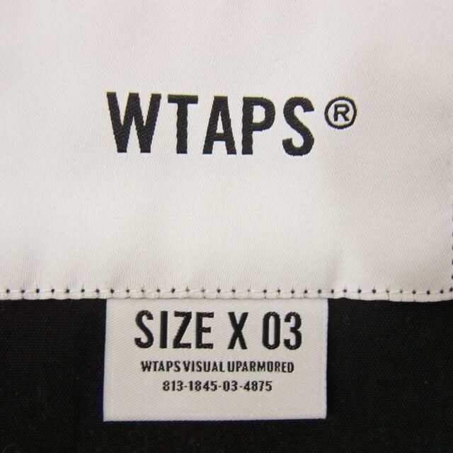 W)taps(ダブルタップス)のWTAPS ダブルタップス 22SS 221WVDT-SHM04 SCOUT LS NYCO TUSSAH クロスボーン刺繍 スカウト ノーカラー 長袖 ベースボール シャツ ブラック系 3【中古】 メンズのトップス(シャツ)の商品写真