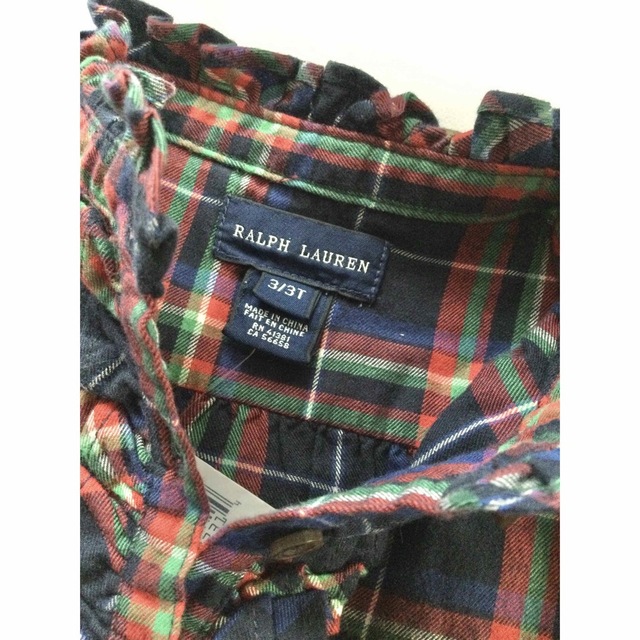 Ralph Lauren(ラルフローレン)のラルフローレン　チェック柄ワンピース☆3T 100☆未使用タグ付き キッズ/ベビー/マタニティのキッズ服女の子用(90cm~)(ワンピース)の商品写真