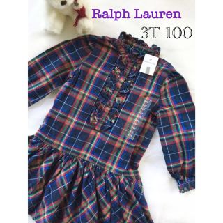 ラルフローレン(Ralph Lauren)のラルフローレン　チェック柄ワンピース☆3T 100☆未使用タグ付き(ワンピース)