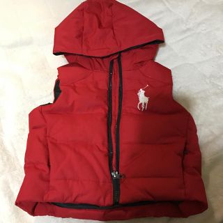 ポロラルフローレン(POLO RALPH LAUREN)の未使用 ラルフローレン polo ダウンベスト 赤 ビッグポニー 美品 お値下げ(コート)