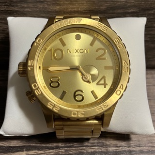 ニクソン(NIXON)の美品 NIXON ニクソン 51-30 ゴールド タイドグラフ メンズ腕時計(腕時計(アナログ))