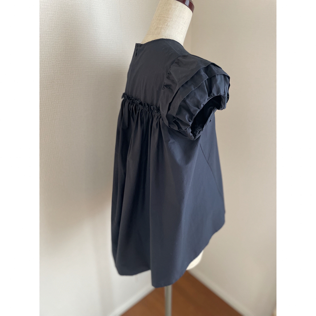 【未使用タグ】YOKO CHAN Puff-sleeve Blouse 紺36