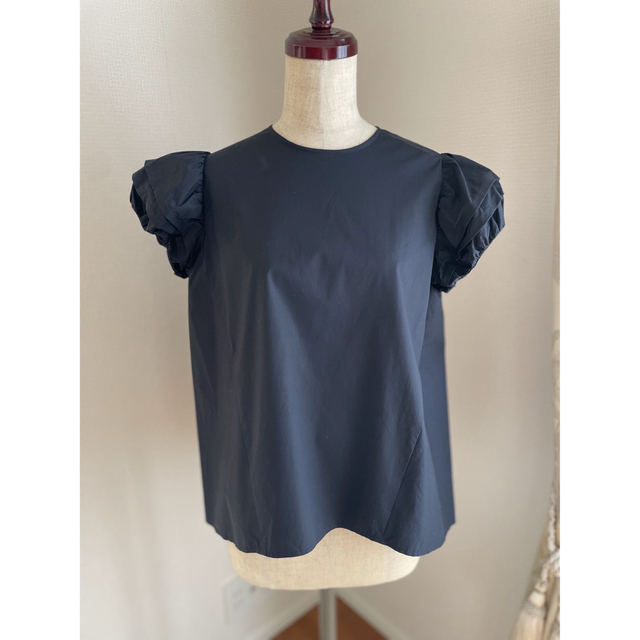 【未使用タグ】YOKO CHAN Puff-sleeve Blouse 紺36