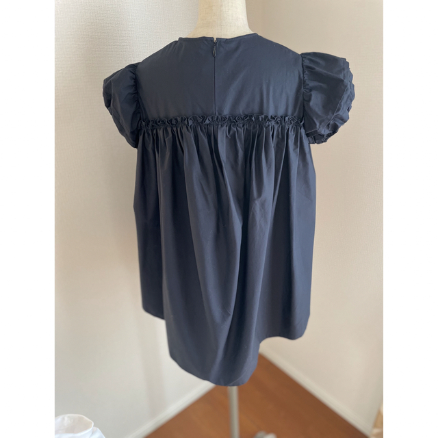 【未使用タグ】YOKO CHAN Puff-sleeve Blouse 紺36