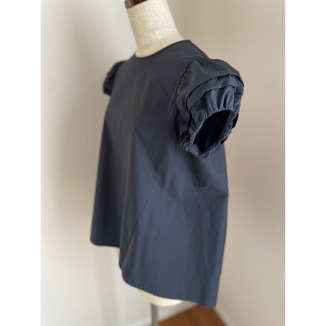 【未使用タグ】YOKO CHAN Puff-sleeve Blouse 紺36