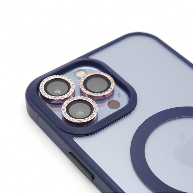 輝く高品質な iPhone13Pro 13ProMax ピンク カメラ保護 カバー キラキラ