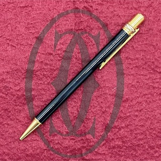カルティエ(Cartier)の美品　カルティエ　トリニティ　ボールペン　１色　ロゴ刻印　ブラック×ゴールド(その他)