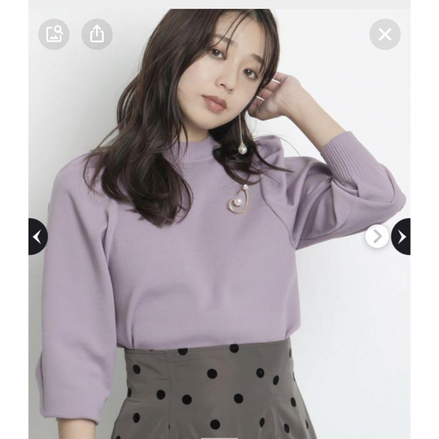JUSGLITTY ジャスグリッティー ブローチ付ニット フレアミニスカート