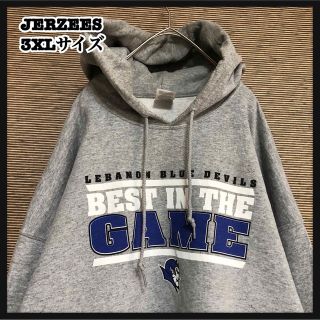 ジャージーズ(JERZEES)の【ジャージーズ】プルオーバーパーカー　アメフト　デカロゴ　悪魔　ビッグサイズ１０(パーカー)