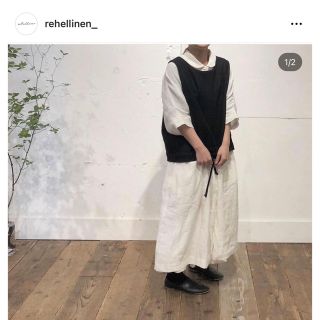 ネストローブ(nest Robe)のrehellinen vest 金魚ベスト リネン　作家　ベスト　タンク(ベスト/ジレ)