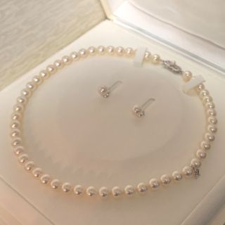 ミキモト(MIKIMOTO)の【ご専用】ミキモトk18パールネックレスと大玉ピアスセット42.5cm(ネックレス)