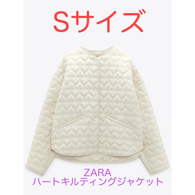 新作＊ZARA　パフジャケット　ハート　キルティング　M　墨黒