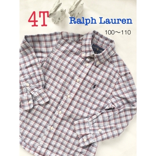 ラルフローレン(Ralph Lauren)のラルフローレン　ボタンダウンチェックシャツ☆4T☆美品(ブラウス)