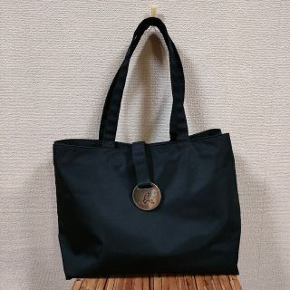 【美品】アニエスベー ボヤージュ トートバッグ ナイロン 羊革 ブラック