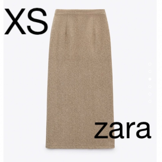 ZARA(ザラ)のZARA  ストレートプラッシュ　ミディスカート　XS レディースのスカート(ロングスカート)の商品写真