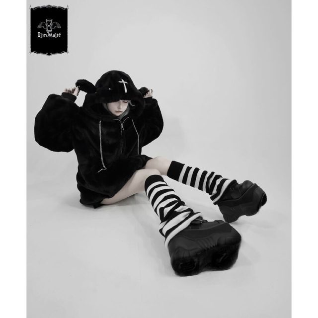 DimMoire BABY SHEEP ひつじ ファー パーカー レフレム 黒 全ての