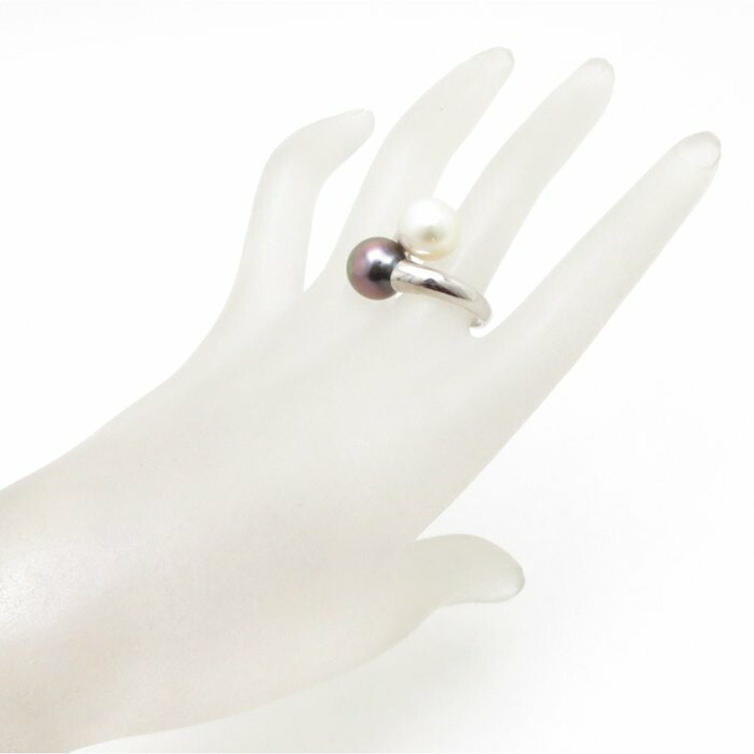 パール リング 指輪 真珠9.0ミリ 黒真珠10ミリ 12.5号 K18WG ホワイトゴールド/64375【中古】【FJ】 レディースのアクセサリー(リング(指輪))の商品写真