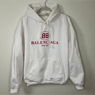 バレンシアガ(Balenciaga)のバレンシアガ　白　パーカー(パーカー)