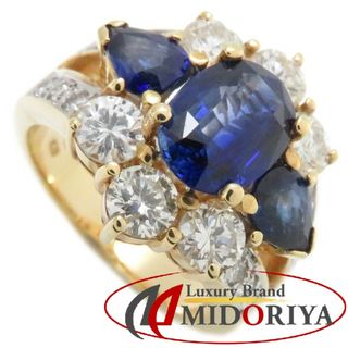 リング 指輪 サファイヤ2.00ct/0.550ct/0.479ct ダイヤモンド1.62ct 13号 K18YG イエローゴールド/63950【中古】【FJ】(リング(指輪))