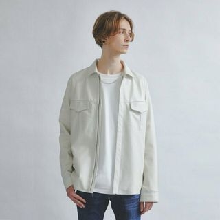 ゴーサンゴーイチプールオム(5351 POUR LES HOMMES)の【ホワイト】ラムレザーシャツ ブルゾン(その他)