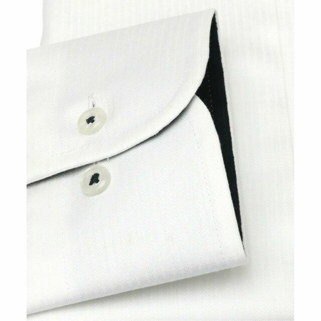 【ホワイト】(M)【超形態安定】 ボタンダウンカラー 長袖 形態安定 ワイシャツ 綿100% 2