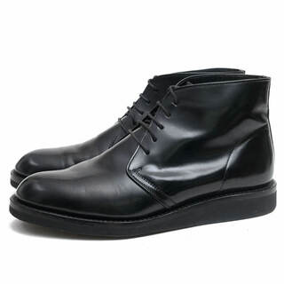 トレーディングポスト／Trading Post チャッカブーツ シューズ 靴 メンズ 男性 男性用レザー 革 本革 ブラック 黒  574(ブーツ)