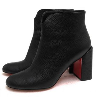 クリスチャンルブタン(Christian Louboutin)のクリスチャン ルブタン／Christian Louboutin ショートブーツ シューズ 靴 レディース 女性 女性用レザー 革 本革 ブラック 黒  CASTARIKA 85 CALF DESERT チャンキーヒール サイドジップ(ブーツ)