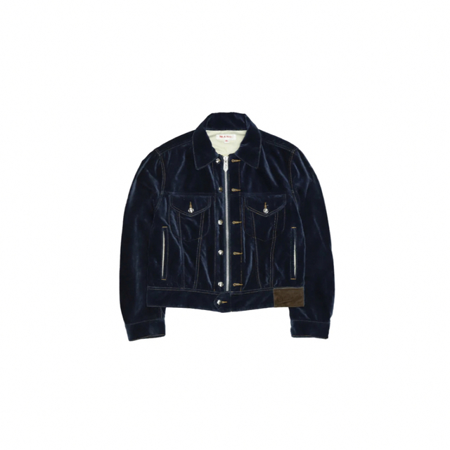 MASU × INDIGO VELVET TRUCKER JACKET