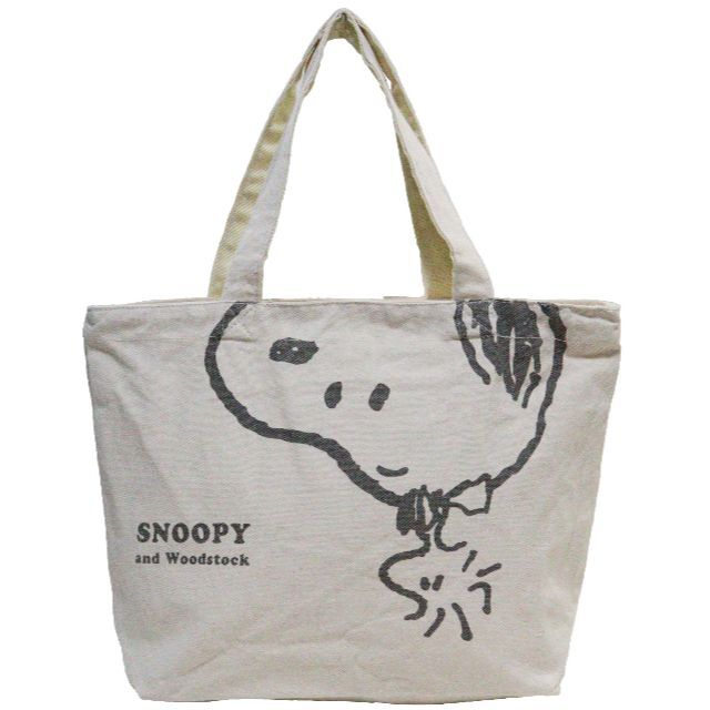 SNOOPY(スヌーピー)のSNOOPY スヌーピー トートバッグ フェイスアップA4サイズ★アイボリー新品 レディースのバッグ(トートバッグ)の商品写真