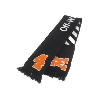 オフホワイト(OFF-WHITE)のOFF-WHITE オフホワイト マフラー - 黒xオレンジx白 【古着】【中古】(マフラー)