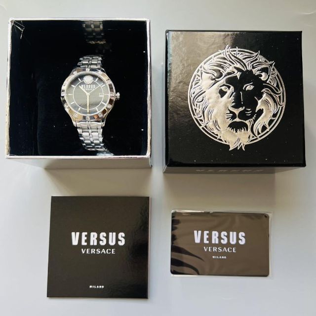 新品】ヴェルサス/ヴェルサーチ 腕時計 レディース クォーツ 腕時計 黒 銀-
